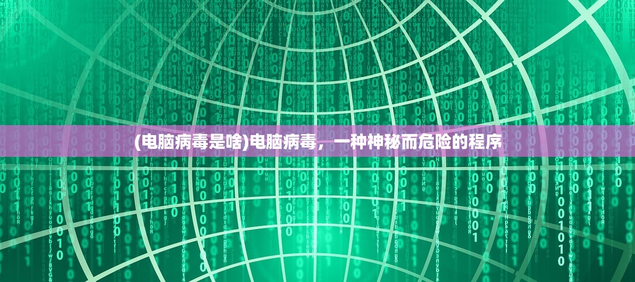(电脑病毒是啥)电脑病毒，一种神秘而危险的程序